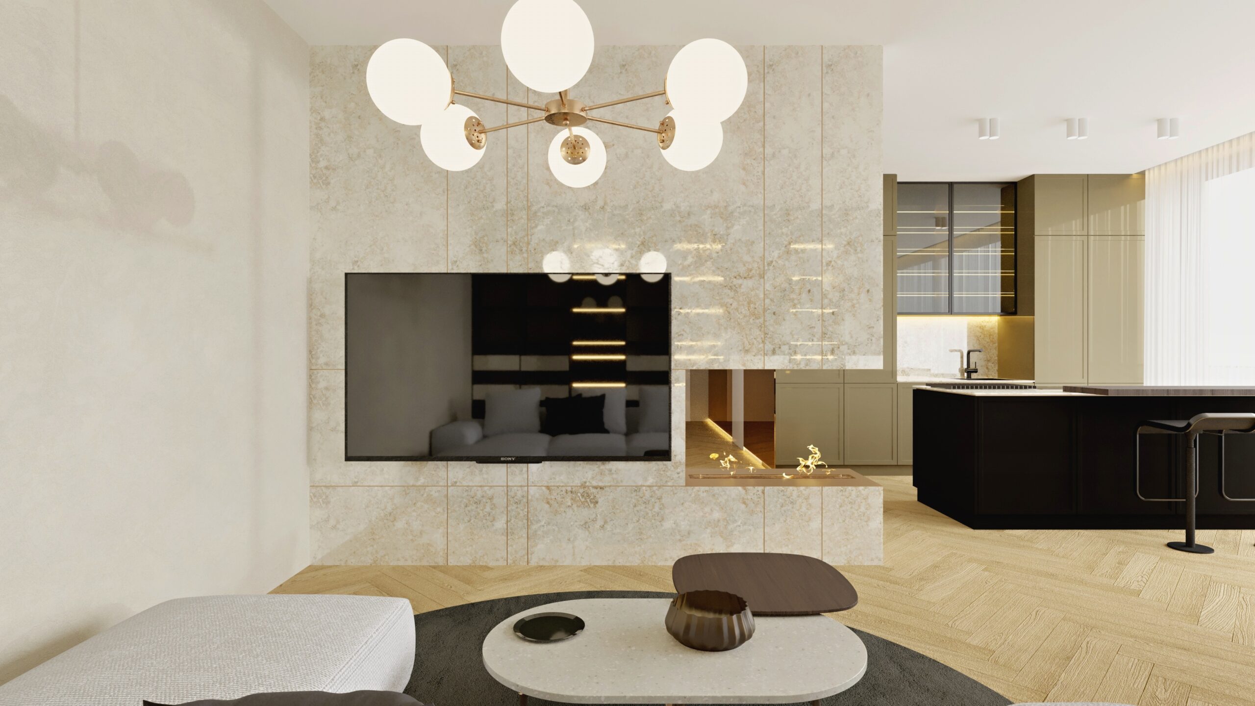 luxusný interiérový dizajn Bratislava ahoj park obývacia izba kuchyňa